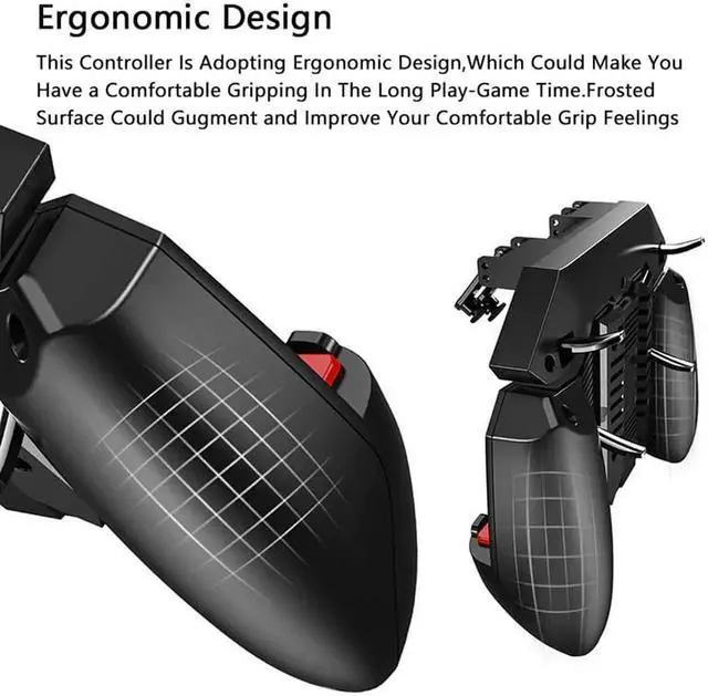 Alt view image 5 of 5 - Controller AK77 Six Finger Gamepad For iPhone Android Mobile Controller L1 R1 Shooter Triggers Fire Joystick Game pad