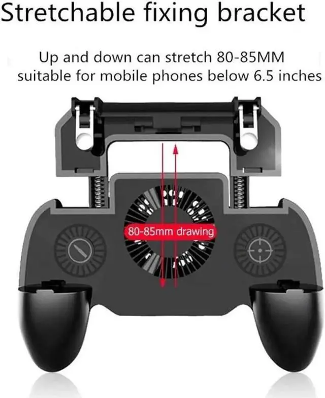 Alt view image 5 of 5 - 3 in 1 Mobile Gaming GamePad with Cooler Cooling Fan with Mobile Power Game Handle Mobile Games Controller Gamepads