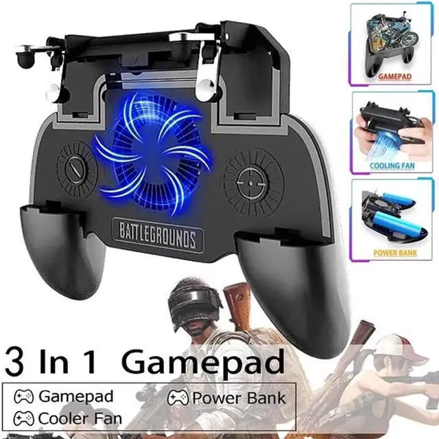 Alt view image 4 of 5 - 3 in 1 Mobile Gaming GamePad with Cooler Cooling Fan with Mobile Power Game Handle Mobile Games Controller Gamepads