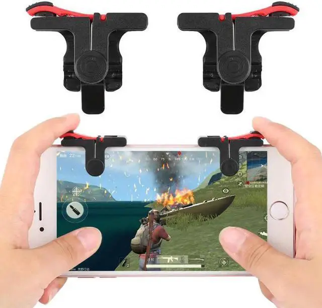 Alt view image 4 of 5 - 1 Pair Universal Controller Button Assist Cell Phone Shooter Gaming Mobile Game Pad Grip L1R1 Joystick for iPhone Android Phone