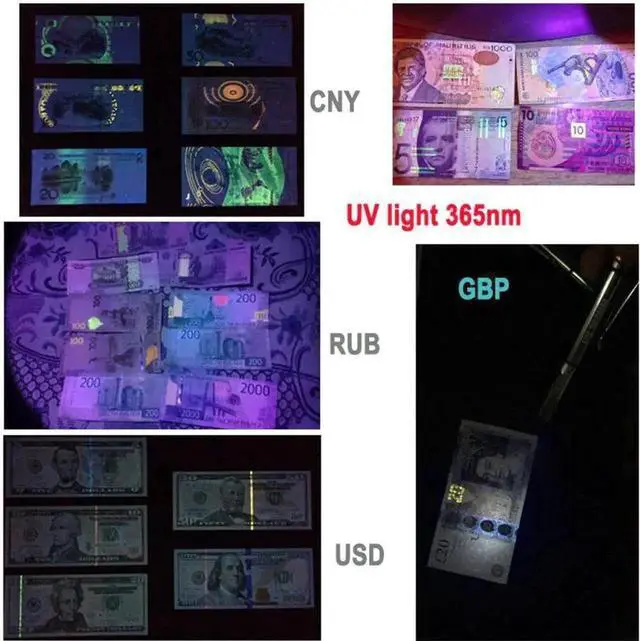 Alt view image 4 of 5 - Pen Light Glue Curing Invisible Ink Detector Penlight 395NM 365NM 380NM UV LED Pen Light Flashlight