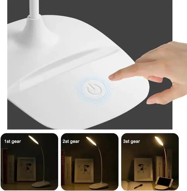 Alt view image 4 of 5 - High Quality Adjustable intensity USB Rechargeable Desks Table Lamp Reading Light Touch Switch Desk Lamps Hot Desk Lamp