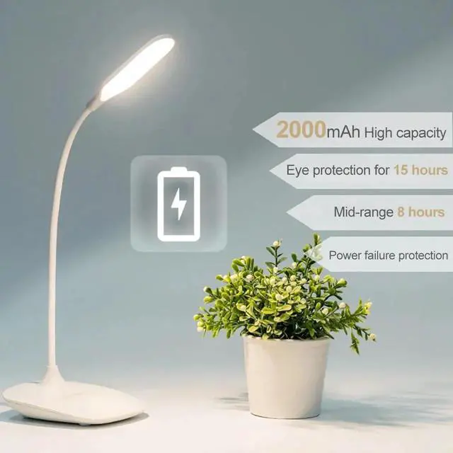 Alt view image 3 of 5 - High Quality Adjustable intensity USB Rechargeable Desks Table Lamp Reading Light Touch Switch Desk Lamps Hot Desk Lamp