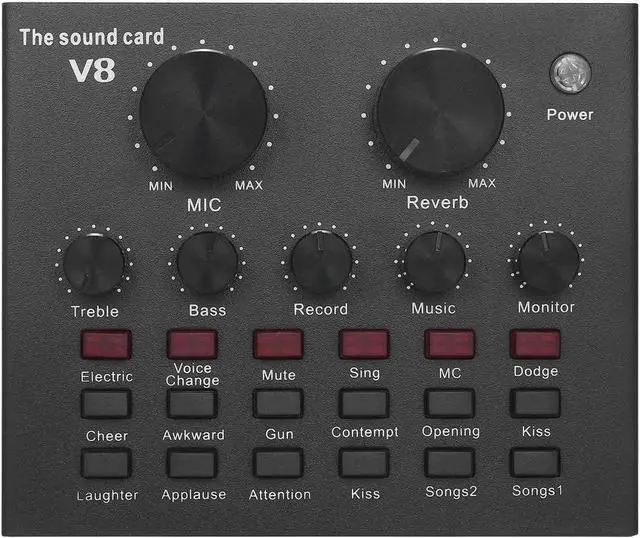 Alt view image 3 of 5 - Mobile Phone Sound Card Bluetooth Microphone Live USB External Sound Card DSP Chip 12 Sound Effects for Phone Computer PC