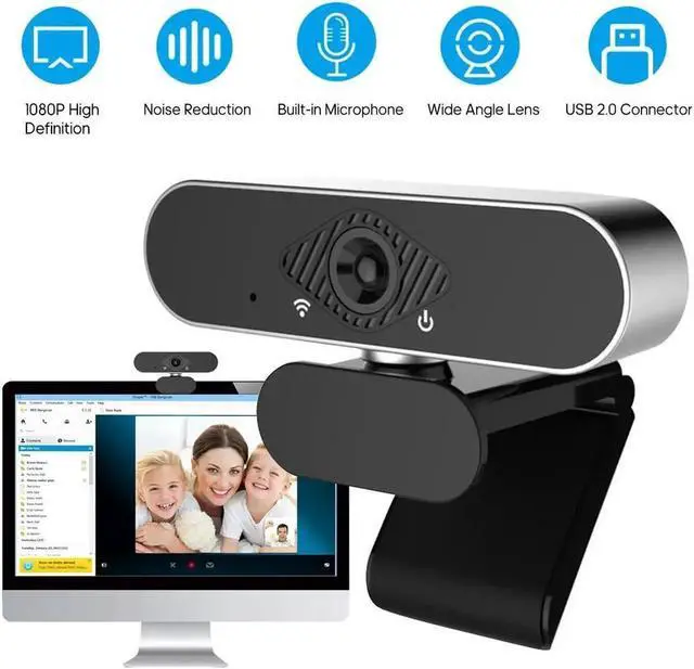 Alt view image 4 of 5 - 2-5 Million Pixels Auto Focus Webcam HD 1080P Webcam Built-in Microphone High-end Video Call Drive- Web Camera for PC Laptop