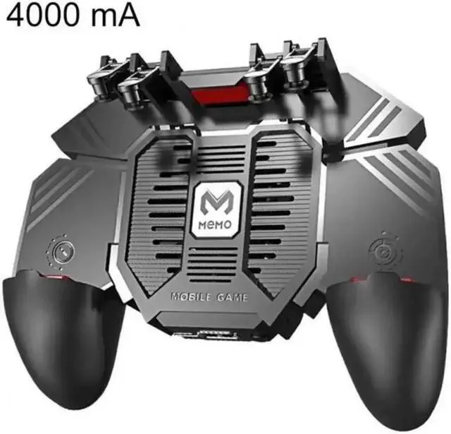 Alt view image 5 of 5 - Mobile Game Controller Gamepad With NEW AK77 Phone Cooler Fan Game Controller Grip 6 Finger TriggerJoystick For PUBG