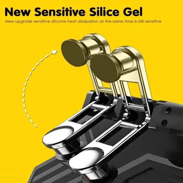 Alt view image 2 of 5 - Mobile Game Controller Gamepad With NEW AK77 Phone Cooler Fan Game Controller Grip 6 Finger TriggerJoystick For PUBG