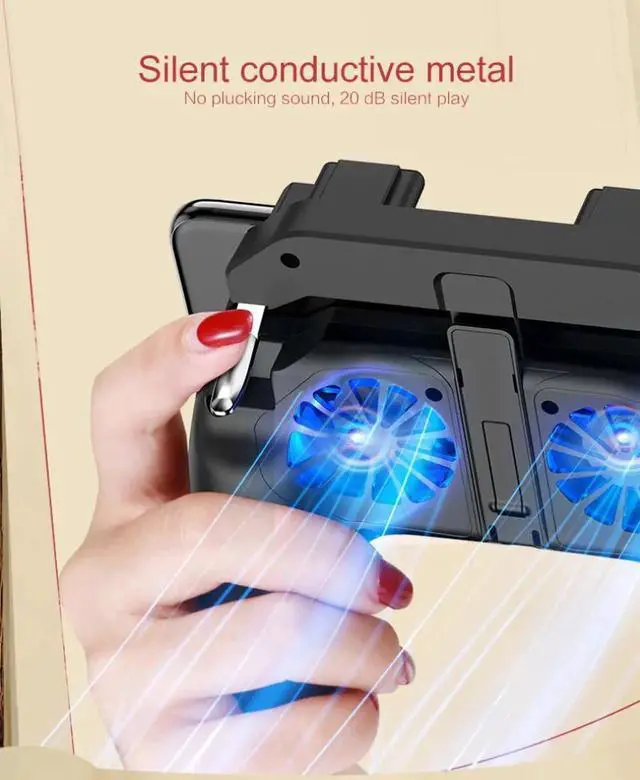 Alt view image 5 of 5 - Gamepad Pubg Controller Double Cool Fan 5000 Mah Powerbank Game-Controller Android Joystick Mobile Game Pad