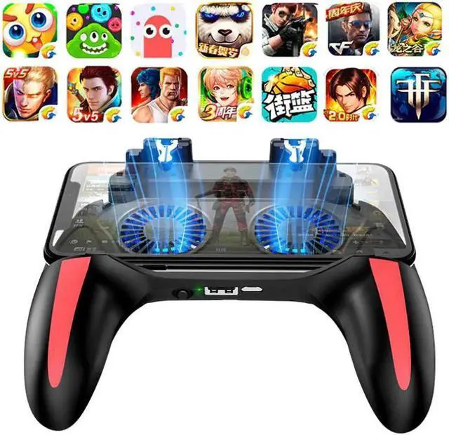 Alt view image 3 of 5 - Gamepad Pubg Controller Double Cool Fan 5000 Mah Powerbank Game-Controller Android Joystick Mobile Game Pad