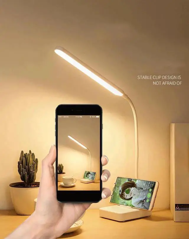 Alt view image 5 of 5 - Rechargeable LED Foldable Desk Lamp Eye Protection Touch Dimmable Reading Table Lamp Led Light 3 Level Color