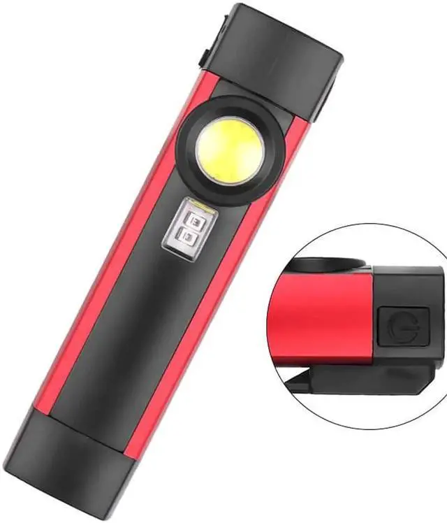 Alt view image 4 of 5 - Portable 4 Mode COB Flashlight UV Torch USB Rechargeable LED Work Light Magnetic XPE Hanging Hook Lamp For Outdoor Camping