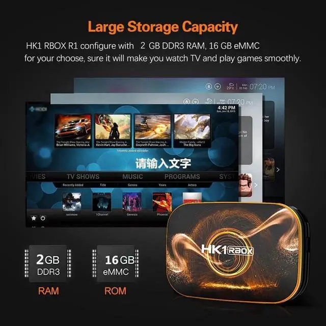 Alt view image 5 of 5 - RBOX R1 Smart TV Box Android 10.0 2+16GB WiFi TV Set Top Box Media Player US Plug