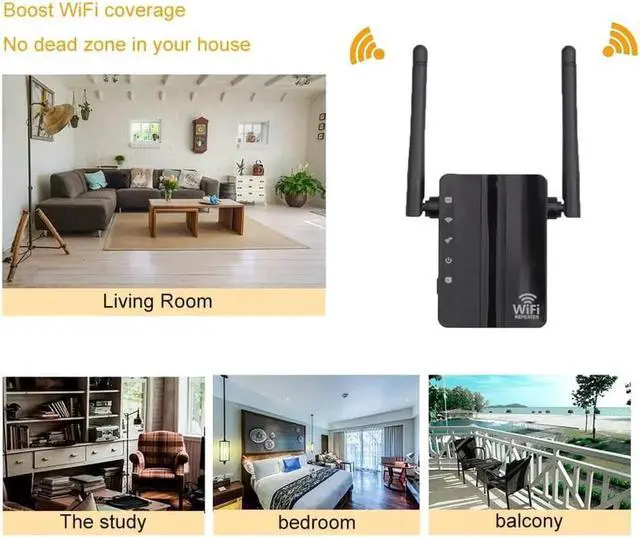 Alt view image 3 of 5 - Original WiFi Amplifier Pro Router 300M Network Expander Repeater Power Extender Roteador 2 Antenna for Mi Router Wi-Fi