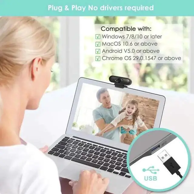 Alt view image 4 of 5 - Hd 1080 P Megapixel Usb 2.0 Webcam Camera With Microphone For Computer Computer Laptop Usb Web Camera Hd Webcams
