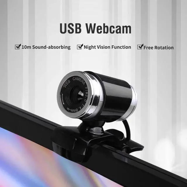 Alt view image 3 of 5 - Webcam HD Camera Web with MIC Clip-on 360 Degree High Precision Optical Lens web camera for Desktop Computer PC Laptop