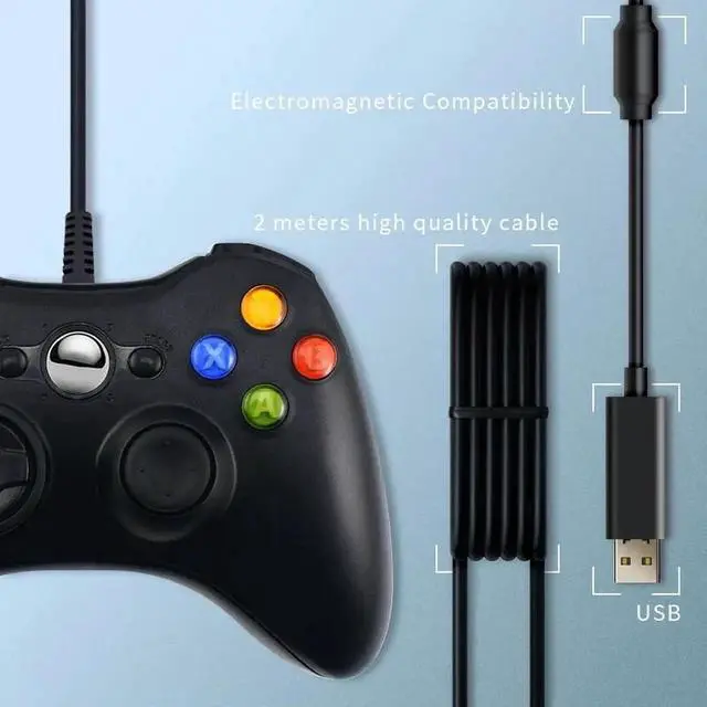 Alt view image 5 of 5 - USB Wired Gamepad Joystick for Xbox 360 /Slim PC Controller For Windows 7/8/10 Microsoft With Vibration for Steam Game