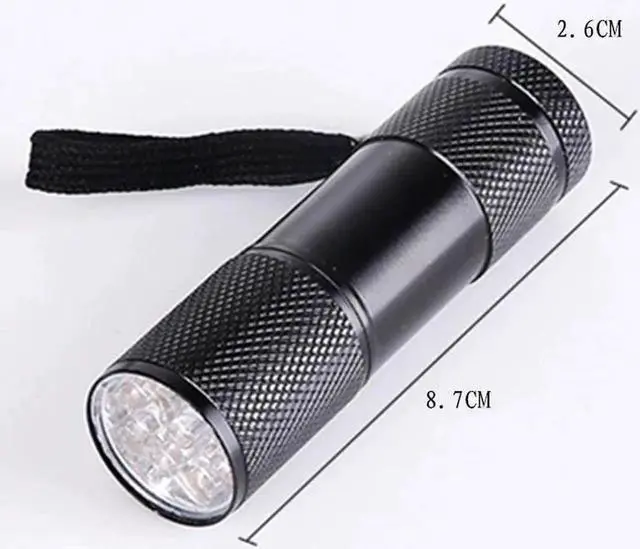 Alt view image 4 of 5 - Fluorescent agent detection UV 395nm led Flashlight torch lamp purple violet light For3AAA battery