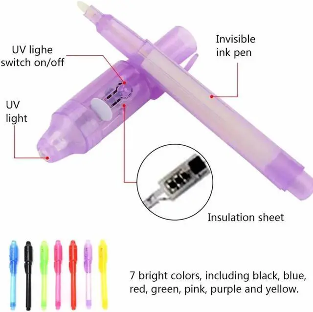Alt view image 3 of 5 - 2020New 5PCS/Set Multi-function Invisible Ink Pen UV Flashlight Penlight Mini LED UV Black Light With Batteries Dropshipping