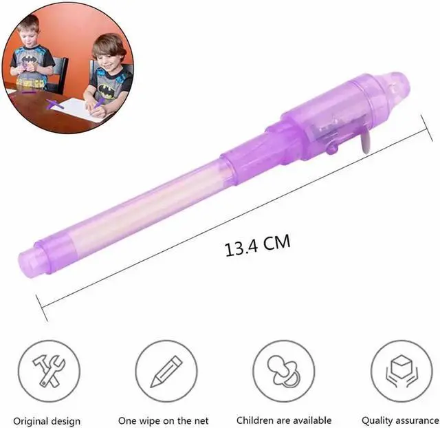 Alt view image 4 of 5 - 2020New 5PCS/Set Multi-function Invisible Ink Pen UV Flashlight Penlight Mini LED UV Black Light With Batteries Dropshipping