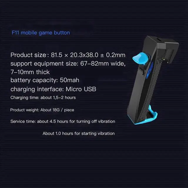 Alt view image 2 of 5 - Mobile Game Controller for Android Ios Phone PUBG Game Trigger 5 Frequency Adjustment Up to 30 Clicks Per Second Red