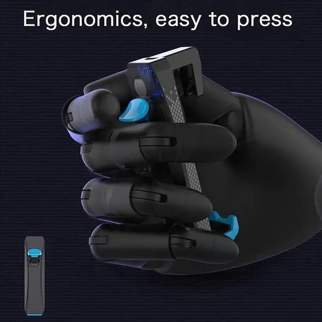 Alt view image 5 of 5 - Mobile Game Controller for Android Ios Phone PUBG Game Trigger 5 Frequency Adjustment Up to 30 Clicks Per Second Red