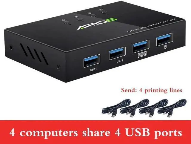 Alt view image 5 of 5 - 2020 USB HDMI KVM Switch Box Video Display USB 2.0 Switch KVM Switcher Splitter Box For 4 PC Sharing Printer Keyboard Mouse KVM