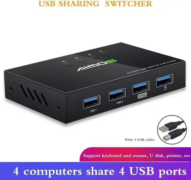 Alt view image 4 of 5 - 2020 USB HDMI KVM Switch Box Video Display USB 2.0 Switch KVM Switcher Splitter Box For 4 PC Sharing Printer Keyboard Mouse KVM