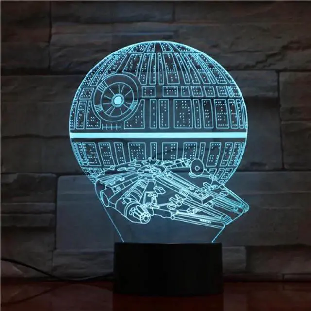 Alt view image 5 of 5 - 3D Lamp Star Wars Death Star Best Gift for Fans for Desk Decoration 7 Color with Remote Touch Sensor Led Night Light Lamp
