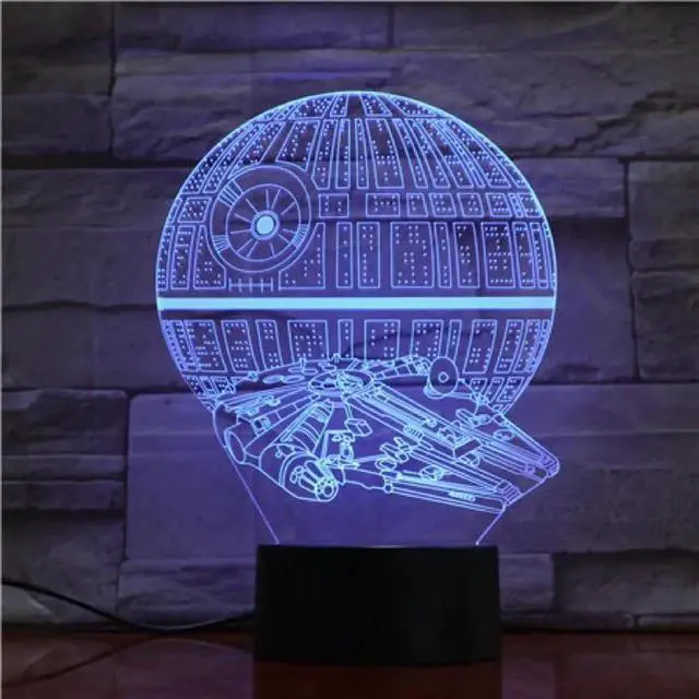 Alt view image 4 of 5 - 3D Lamp Star Wars Death Star Best Gift for Fans for Desk Decoration 7 Color with Remote Touch Sensor Led Night Light Lamp