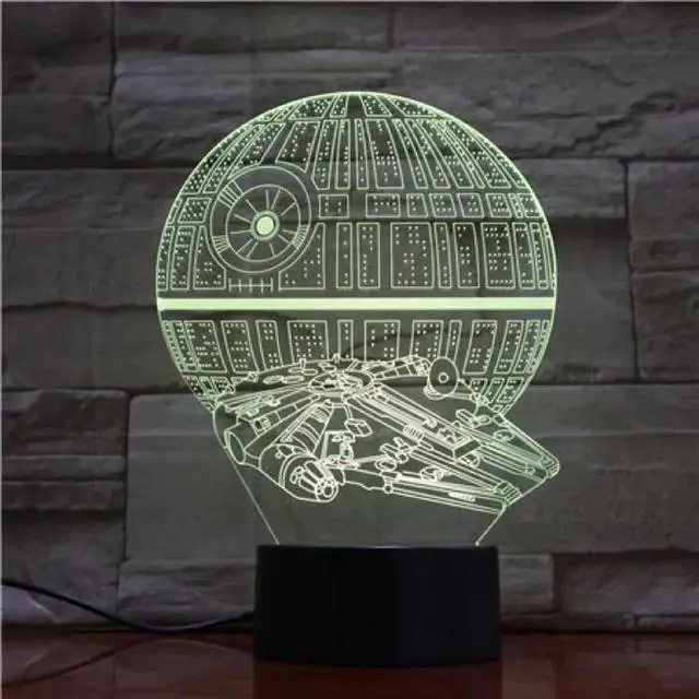 Alt view image 2 of 5 - 3D Lamp Star Wars Death Star Best Gift for Fans for Desk Decoration 7 Color with Remote Touch Sensor Led Night Light Lamp