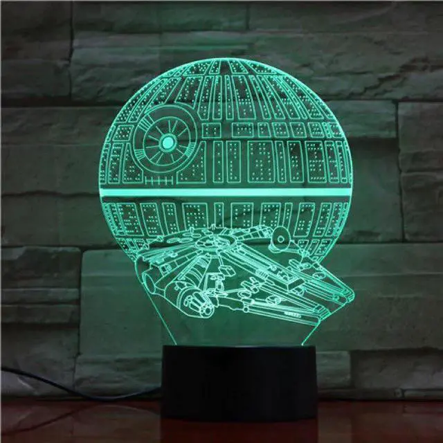 Alt view image 3 of 5 - 3D Lamp Star Wars Death Star Best Gift for Fans for Desk Decoration 7 Color with Remote Touch Sensor Led Night Light Lamp
