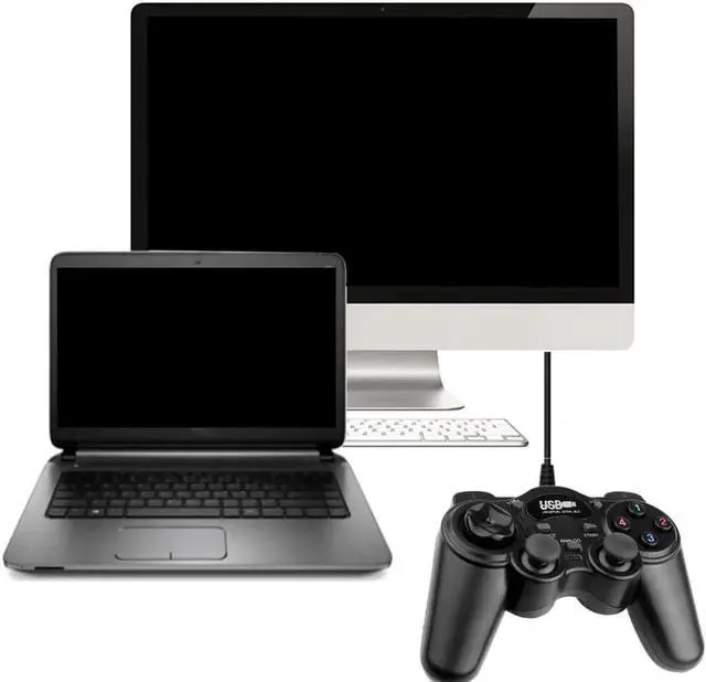 Alt view image 5 of 5 - Computer Laptop Game Controller USB ABS Plastic Wired Gamepad Turbo Auto Function