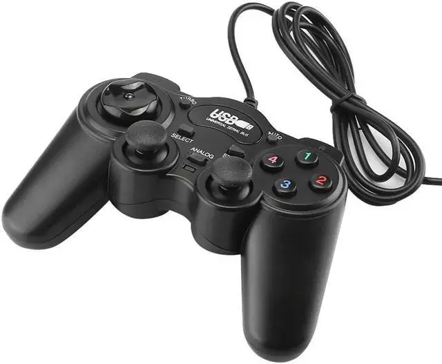 Alt view image 3 of 5 - Computer Laptop Game Controller USB ABS Plastic Wired Gamepad Turbo Auto Function