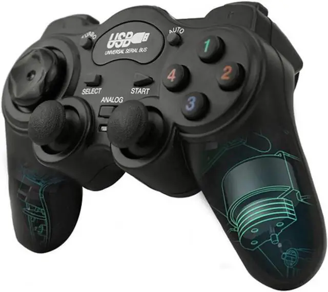 Main image of Computer Laptop Game Controller USB ABS Plastic Wired Gamepad Turbo Auto Function