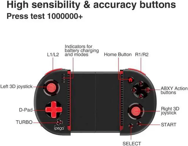 Alt view image 2 of 5 - 9087S Joystick for Phone Gamepad Android Game Controller Bluetooth Extendable Joystick for ios Tablet PC Android Tv Box