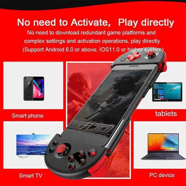 Alt view image 4 of 5 - 9087S Joystick for Phone Gamepad Android Game Controller Bluetooth Extendable Joystick for ios Tablet PC Android Tv Box