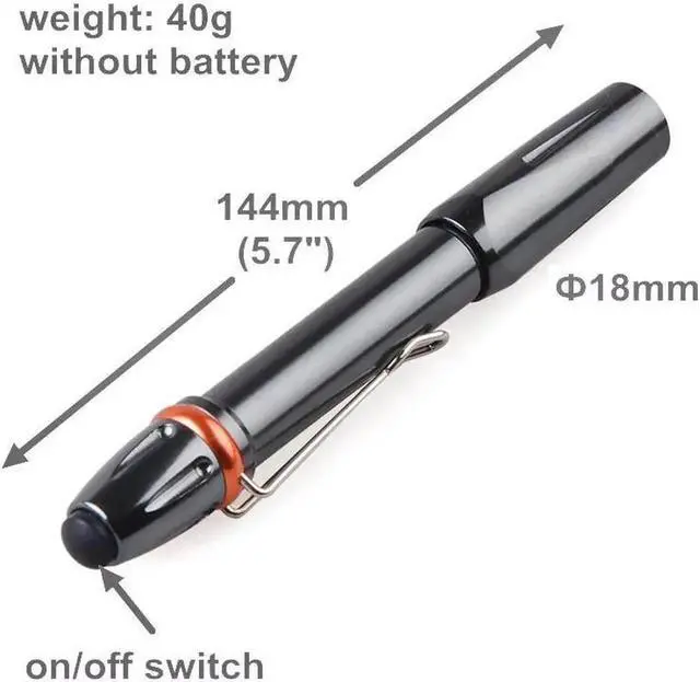Alt view image 4 of 5 - 365nM 395nM LED UV Penlight 3W Ultra Violet Pen Flashlight Portable Ultraviolet Pen Light With Clip For Money Detect