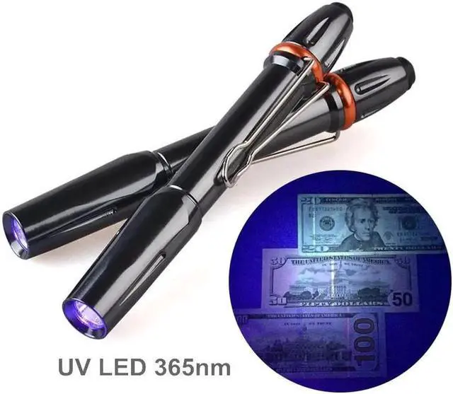 Alt view image 5 of 5 - 365nM 395nM LED UV Penlight 3W Ultra Violet Pen Flashlight Portable Ultraviolet Pen Light With Clip For Money Detect