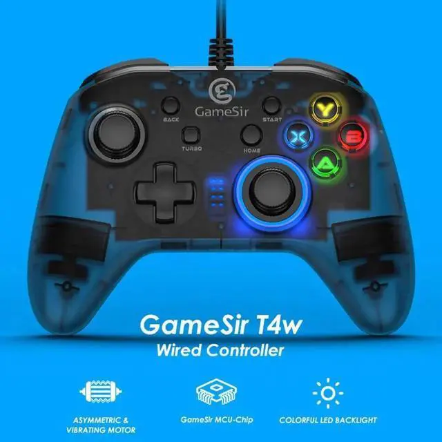 Main image of T4w USB Wired Game Controller for Windows 7/8/10 PC Gamepad with Vibration and Turbo Joystick for Steam Games