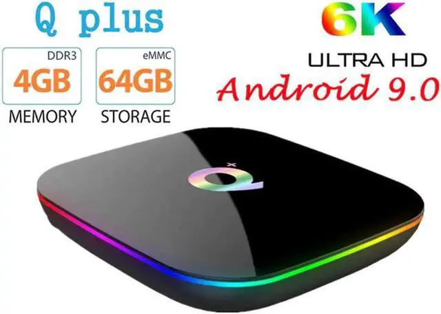 Main image of Plus Smart TV Box Android 9.0 TV Box 4GB RAM 32G/64G ROM uad Core H.265 WiFi Google Play store Youtube Set Top Box PK H96/X96
