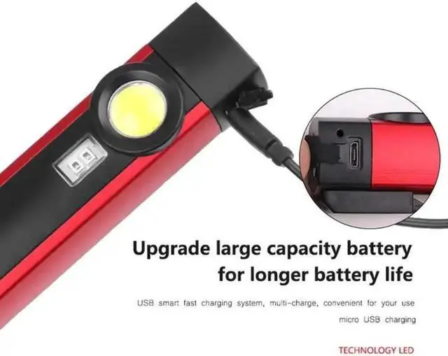 Alt view image 4 of 5 - 3W 4 Modes Flashlight XPE COB 395 UV LED Torch USB Rechargeable IP44 Portable Lighting for Car Overhaul Outdoor Working