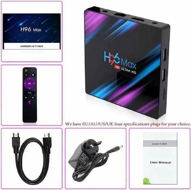 Alt view image 5 of 5 - set top box H96 max tv box Android 9.0 smart tv box USB 3.0 4GB RAM RAM 32GB ROM 4K WiFi Youtube Media player 3D Set-Top