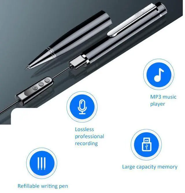 Alt view image 2 of 3 - Best-selling pen-shaped recorder, professional high-definition noise reduction, ultra-long battery life, suitable for students' class recordings and conference audio recording. 64GB