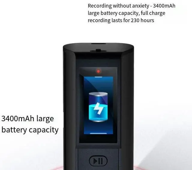 Alt view image 3 of 4 - Digital voice recorder with magnetic attachment, intelligent noise reduction, long battery life and large capacity. Ideal for classroom and business conference recordings.