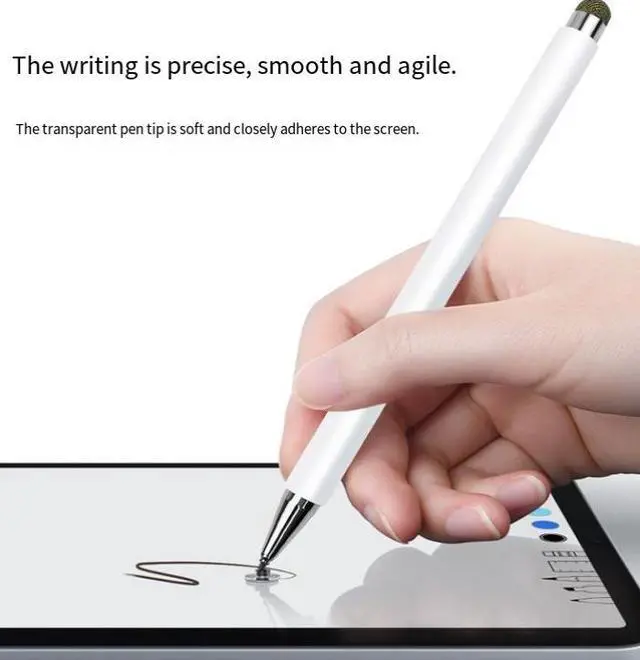 Alt view image 3 of 3 - The new high-precision capacitive pen is suitable for iPad, mobile phones and tablet round disc drawing and handwriting pens with passive magnetic suction touch function. White double-headed shape