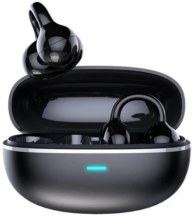 Alt view image 2 of 2 - Bluetooth headphones with long battery life for wireless calls. Over-ear wireless headphones that are comfortable to wear for long periods without causing discomfort. Clip-on OWS headphones. purple