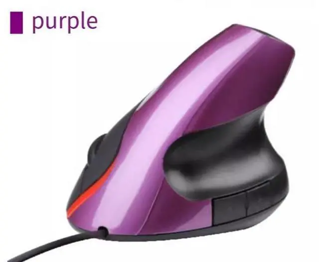 Main image of anicorn Ergonomic vertical second-generation wired mouse with USB optical 5-button wireless charging mouse with a hand-held upright wrist support purple Wireless charging model