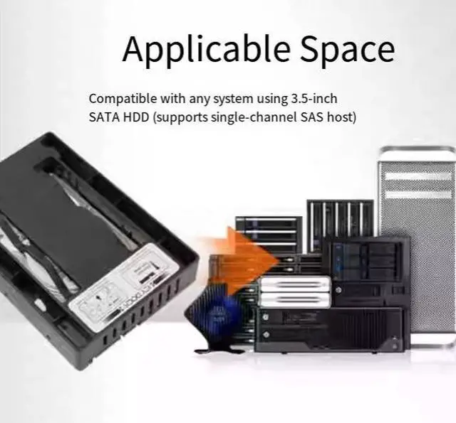 Alt view image 3 of 4 - anicorn Hard drive tray 2.5 to 3.5 inch SATA tool-free hard drive holder box MB882SP-1S-3B