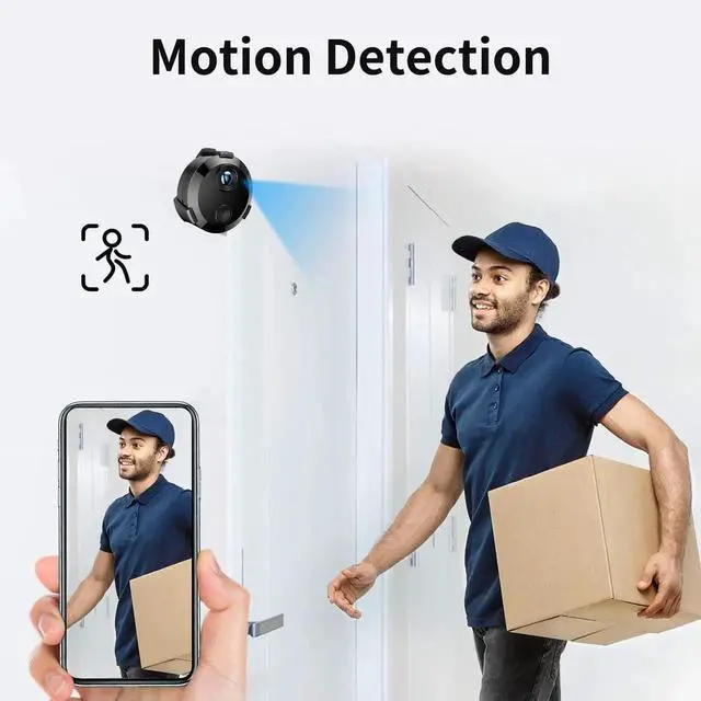 Alt view image 2 of 6 - 1080P HD WiFi Security Camera -Hidden Cameras - WiFi Mini Camera - Spy Cam-Indoor Nanny Cam -Home Security for Pet/Baby/Nanny with App - Surveillance Cameras with Motion Detection and Night Vision