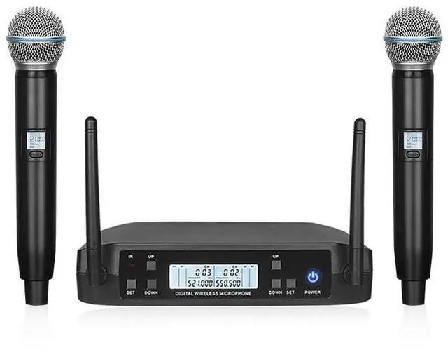 Alt view image 3 of 5 - One-to-two microphone, wireless microphone, karaoke U-section FM moving coil, karaoke, speech, home KTV